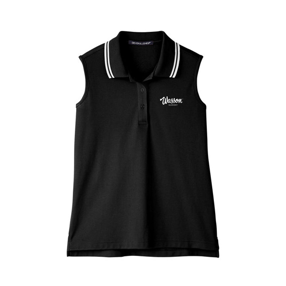 Ladies' CrownLux Performance Plaited Tipped Sleeveless Polo